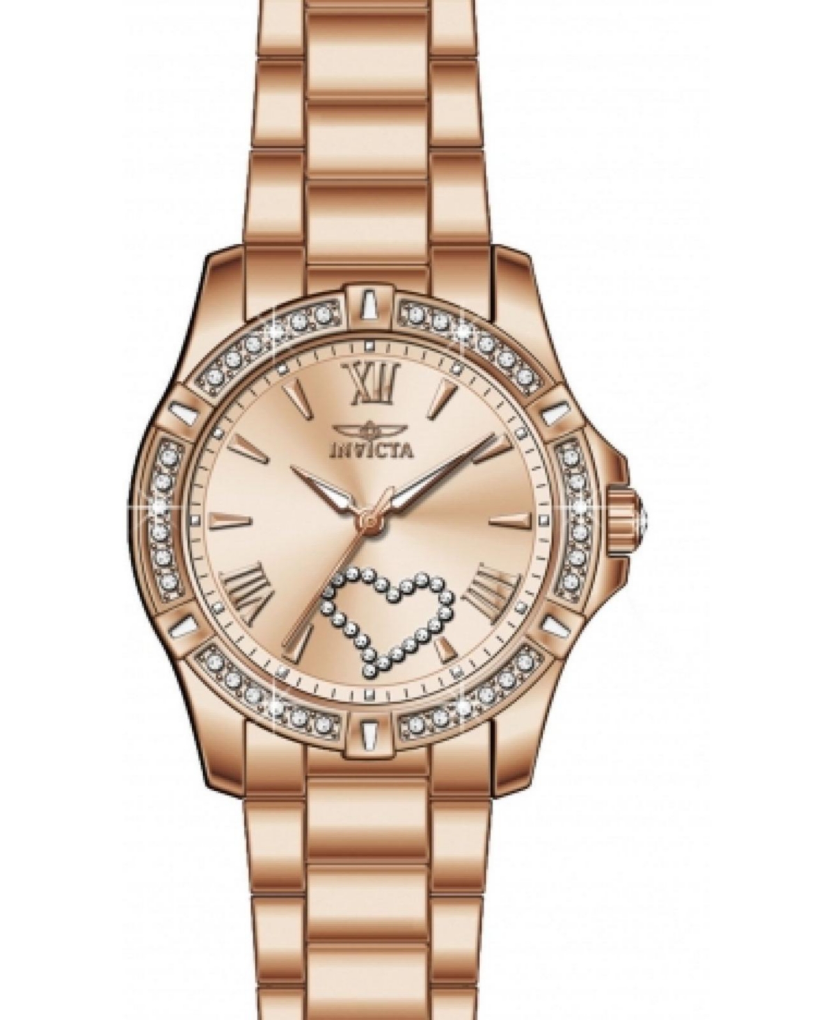 Invicta Women's 49843 Angel Quartz 2 Hand Rose Gold Dial Watch