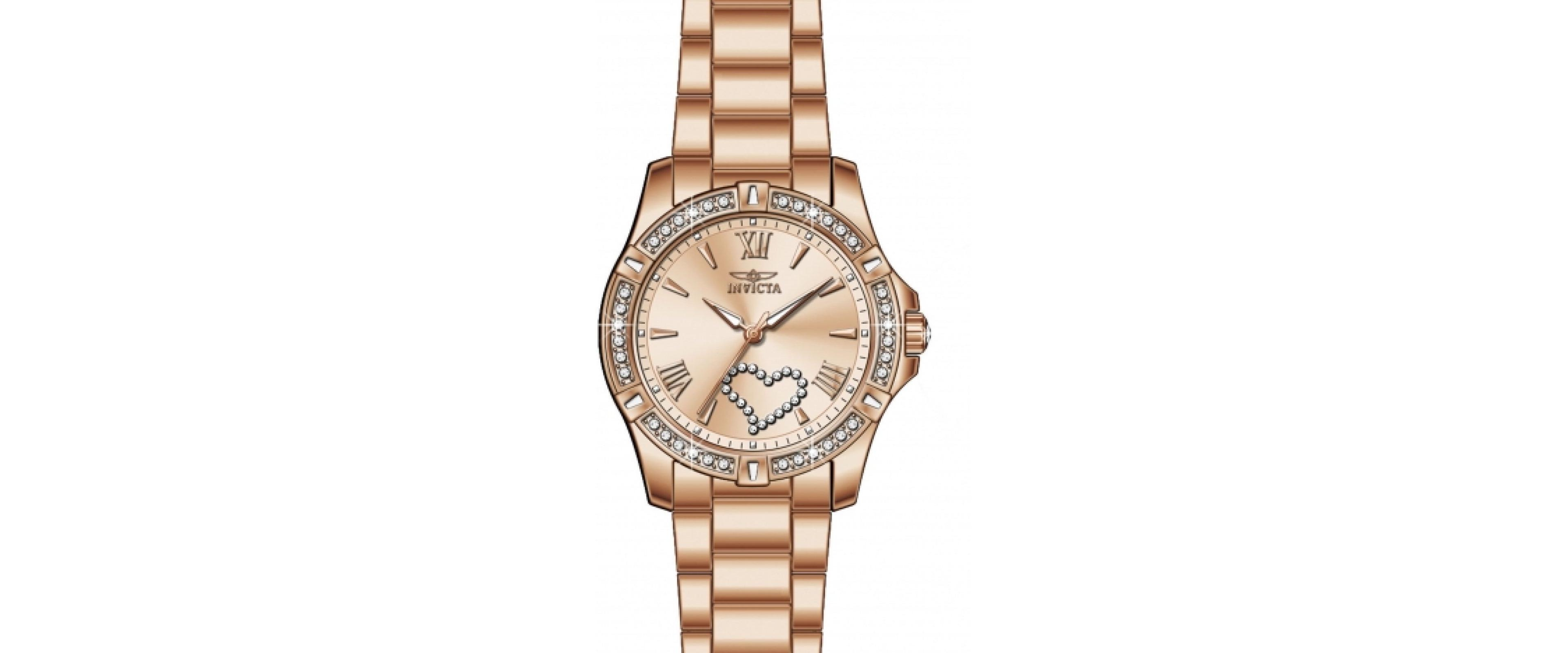 Invicta Women's 49843 Angel Quartz 2 Hand Rose Gold Dial Watch
