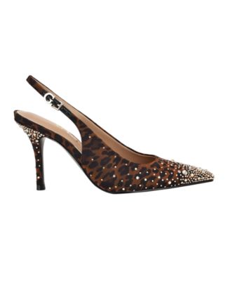 Women's Princessa Quattro G Embellished Slingback Stiletto Pumps