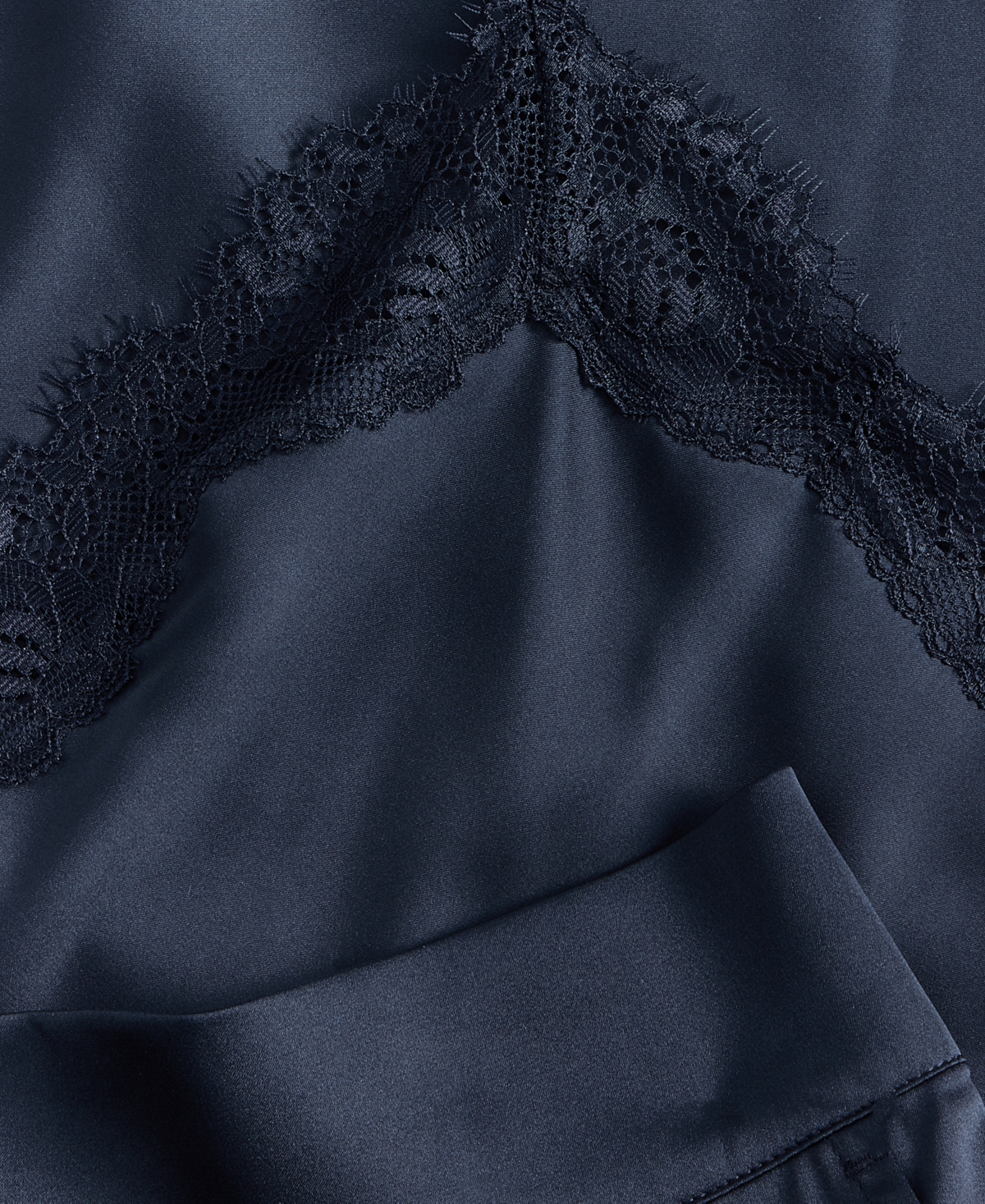 I.n.c. International Concepts Women's Stretch Satin Lace-Trim Top & Pajama Pants Set, Created for Macy's