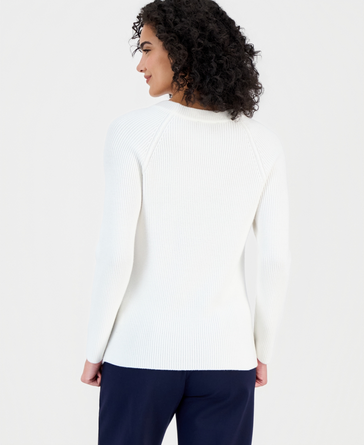 T Tahari Women's Studded Crewneck Sweater