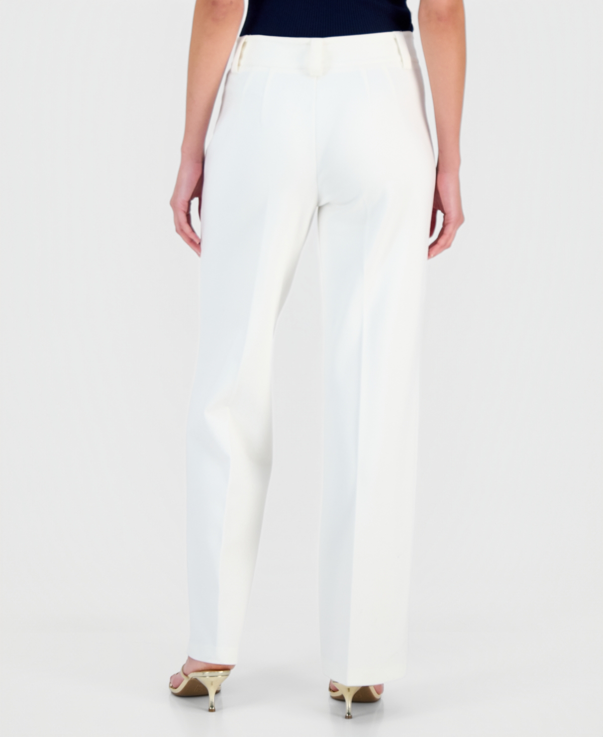 T Tahari Women's High-Rise Wide-Leg Ankle Pants