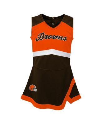 Girls Toddler 2-Piece Brown Cleveland Browns Cheer Captain Dress with Bloomers