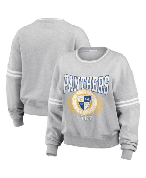 Женский свитер WEAR by Erin Andrews Heather Gray Pitt Panthers Classic Stripe Pullover