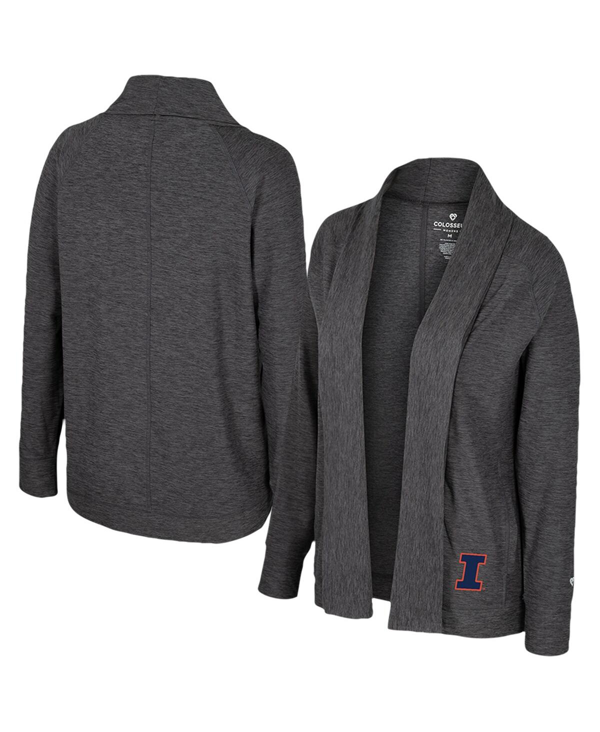 Colosseum Women's Charcoal Illinois Fighting Illiniâ Dash Cardigan In Gray