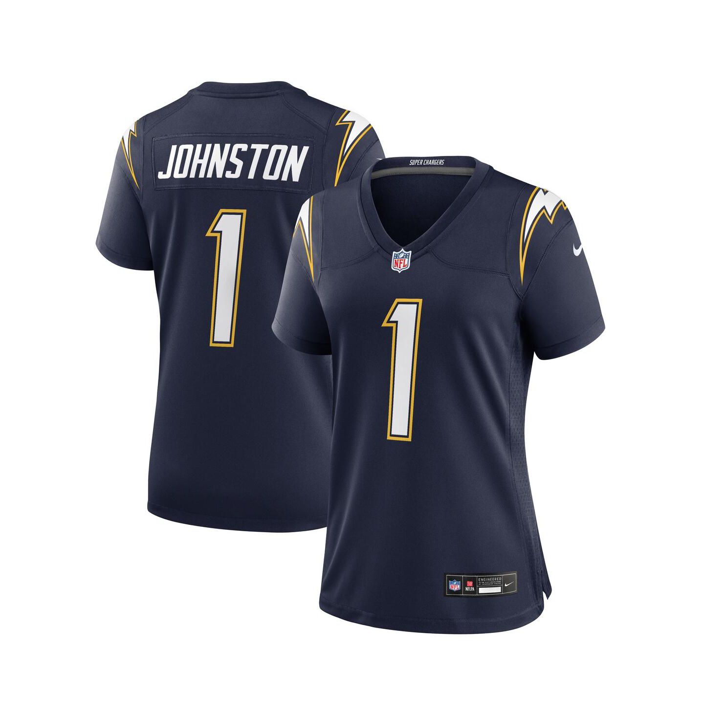 Женский топ Nike Quentin Johnston Navy Los Angeles Chargers Alternate Super Chargers Game Jersey — фото 1
