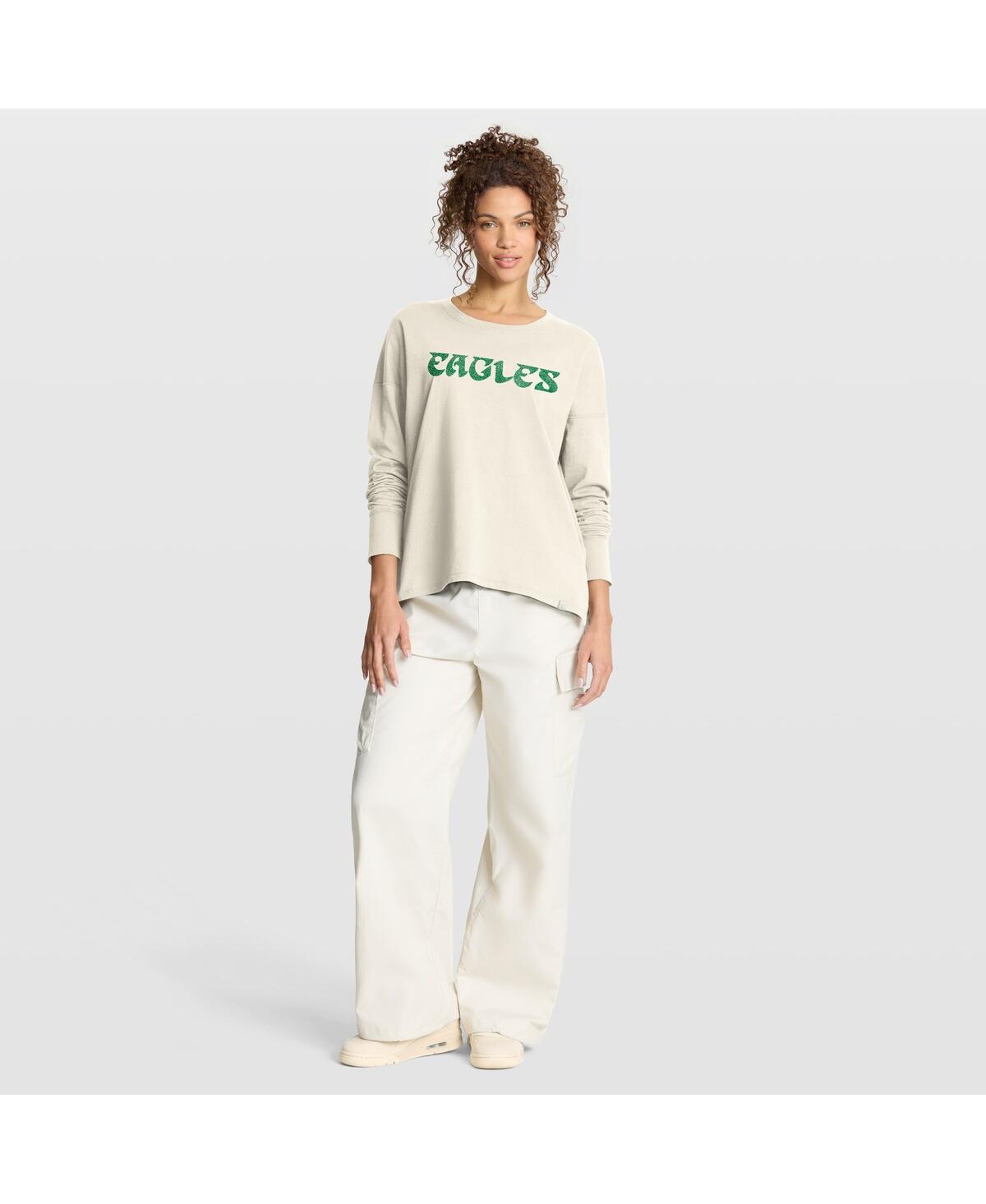 Fanatics Women's Cream Philadelphia Eagles Dove Legacy Long Sleeve T-shirt In White