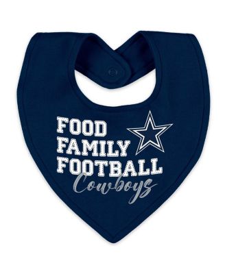 Baby Boys and Girls Newborn 3-Piece Dallas Cowboys Sleep and Play Full-Zip Sleeper Bib Set