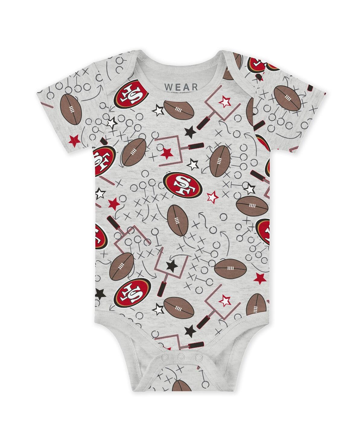 Wear By Erin Andrews Baby Boys And Girls Newborn 3-piece San Francisco 49ers Turn Me Around Bodysuits Pant Set In White