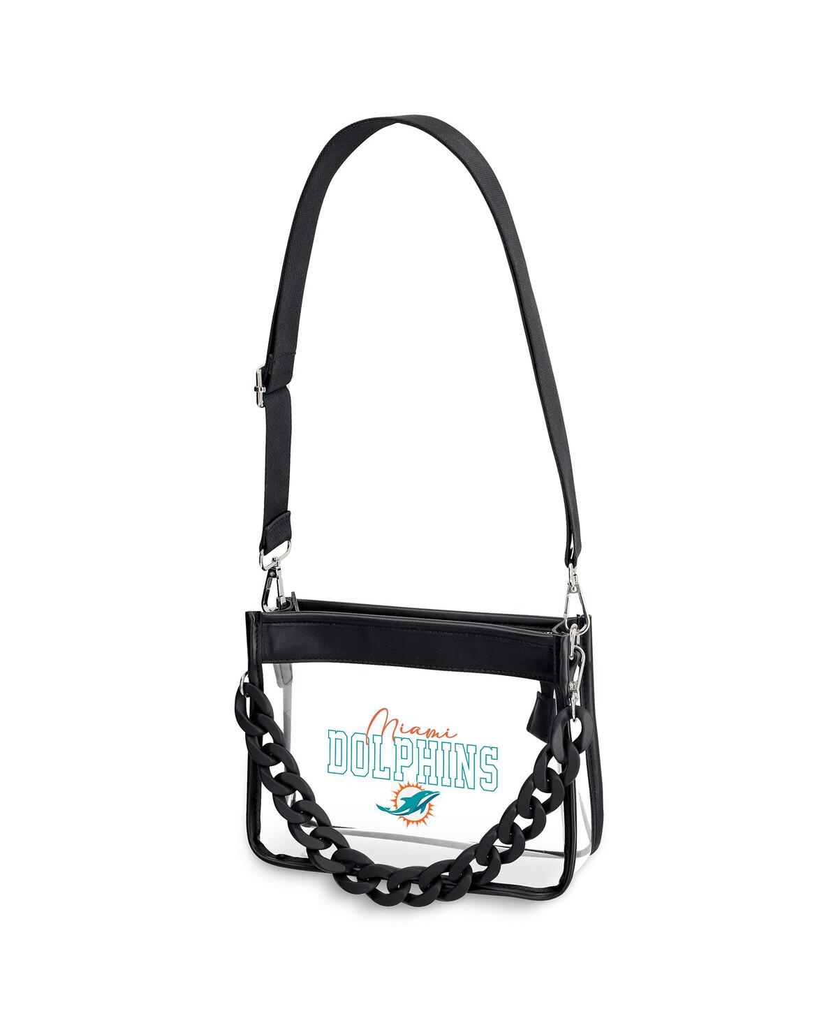 Wear By Erin Andrews Miami Dolphins Plastic Chain Mini Crossbody In Transparent