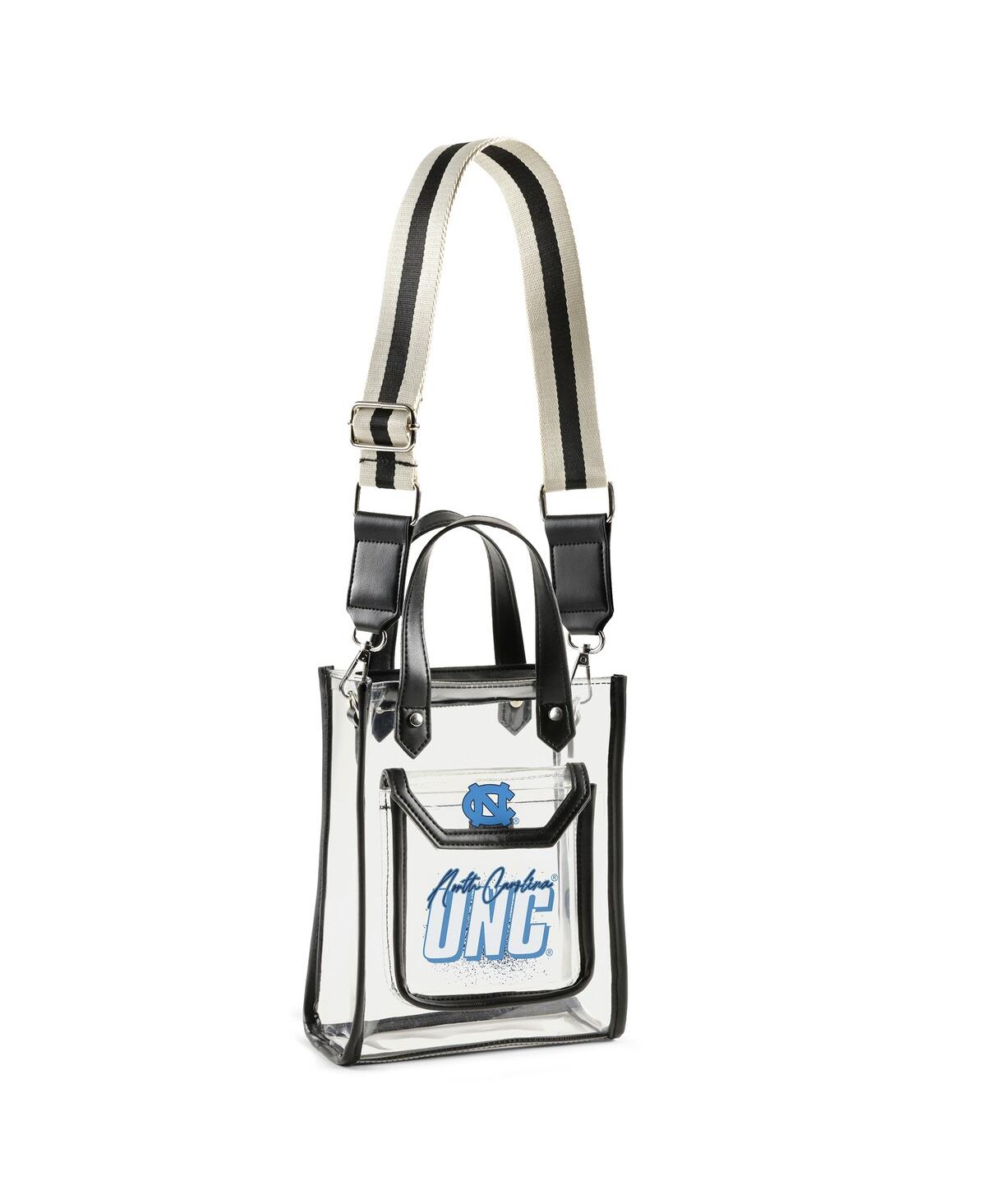 Wear By Erin Andrews North Carolina Tar Heels Clear Stadium Coin Pouch With Crossbody Purse In Transparent