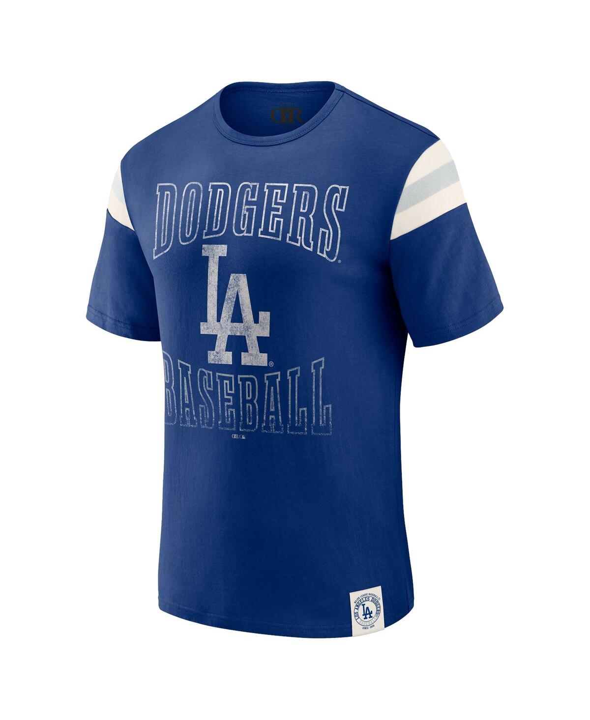Darius Rucker Collection by Fanatics Men's Royal Los Angeles Dodgers Distressed Sleeve Stripe T-Shirt