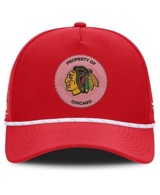 Men's Red Chicago Blackhawks Centennial Pinched Front Adjustable Hat
