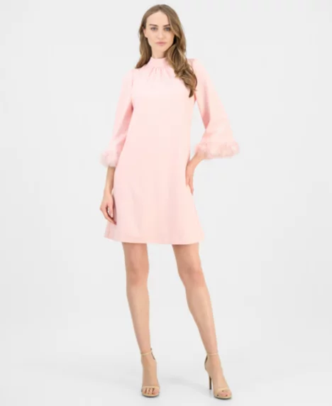 Petite Mock Neck Sheath Dress - BLOSSOM