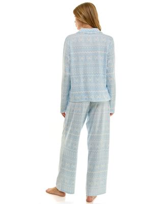 Women's Long Sleeve Top and Bottom 2-Piece Notch Collar Set