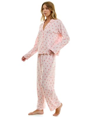 Women's Long Sleeve Top and Bottom 2-Piece Notch Collar Set