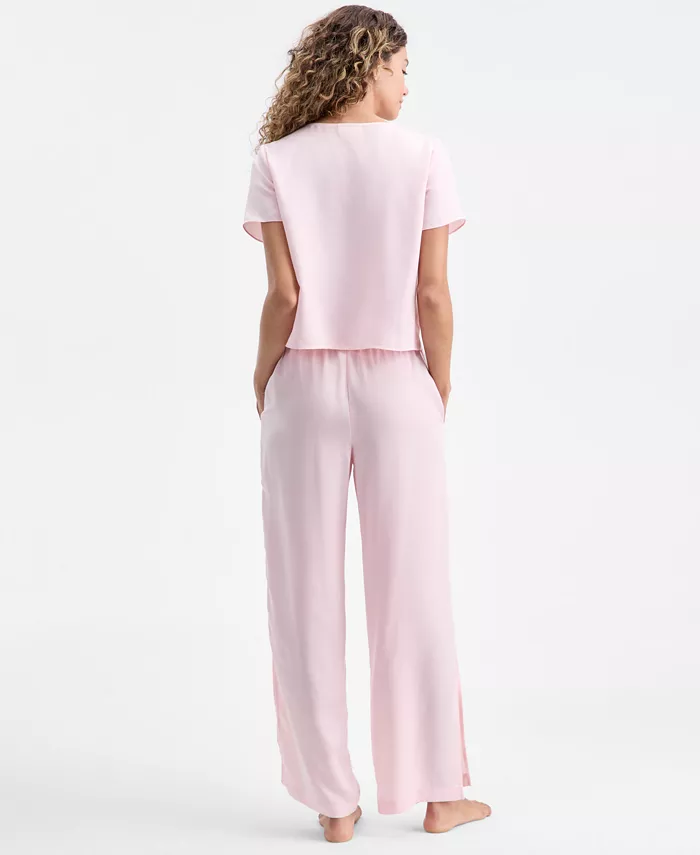 Women's 2-Piece Short-Sleeve Top and Pants Pajama Set - thumbnail 3
