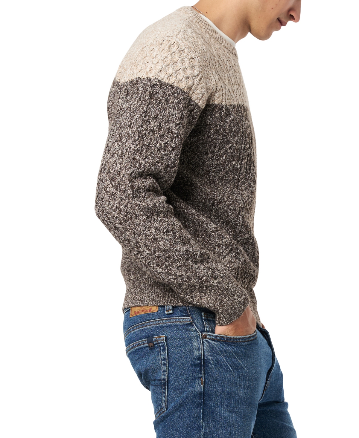 Buffalo David Bitton Men's Wintor Colorblock Cable Knit Sweater