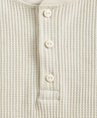 Men's Thermal Waffle-Knit Henley Shirt