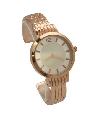 Rose Gold Textured Bangle Watch