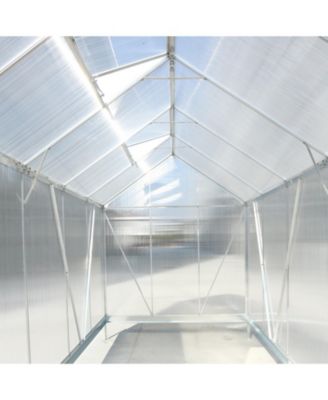 Aluminum Frame Greenhouse with Polycarbonate Panels and Roof Vent
