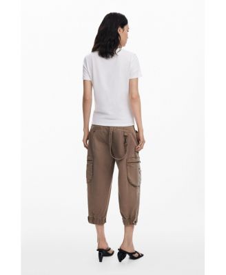 Women's T-shirt with cat rhinestones