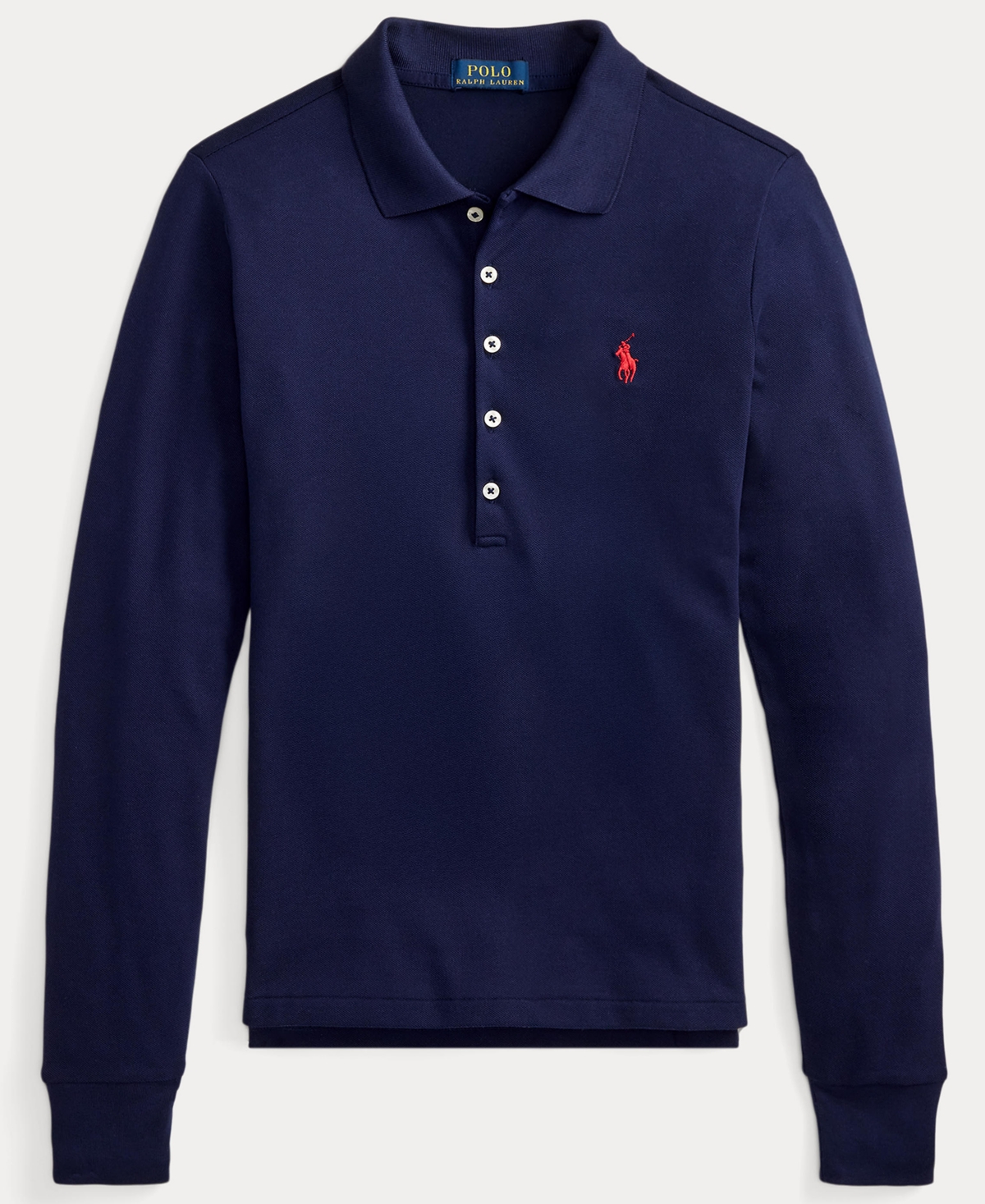 Polo Ralph Lauren Women's Polo Collar Long Sleeves Top In Blue