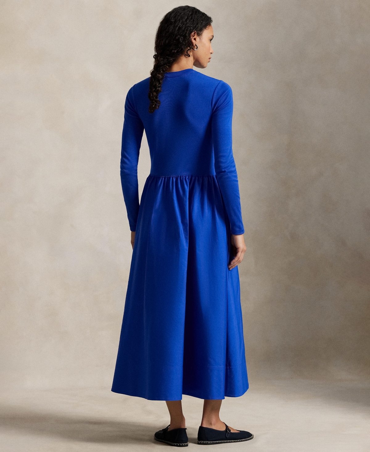 Polo Ralph Lauren Women's Cotton Long-sleeve Dress In Blue