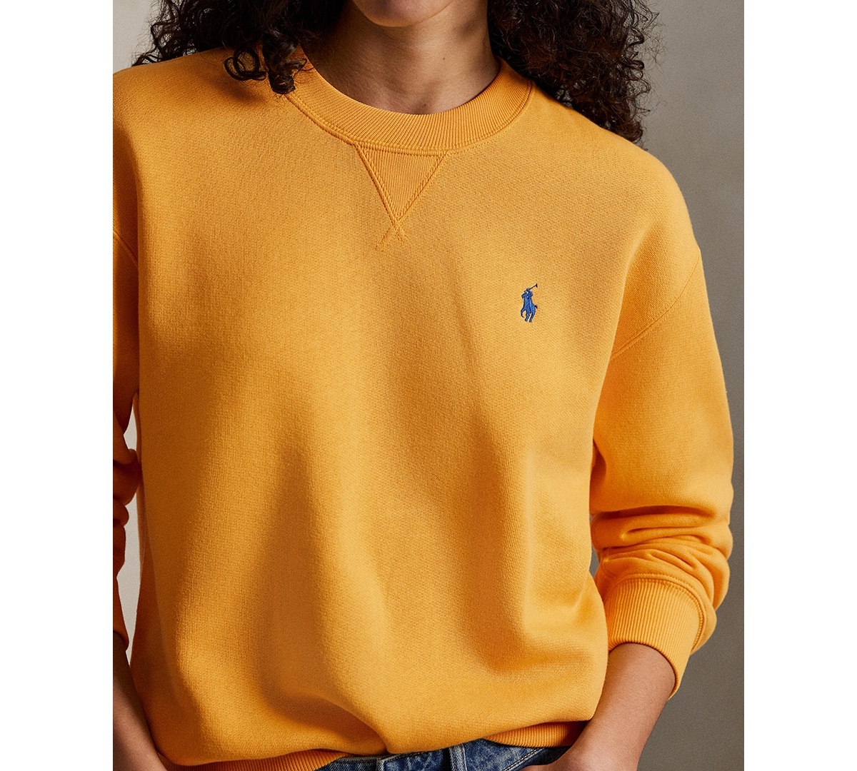 Polo Ralph Lauren Women's Fleece Crewneck Sweatshirt In Yellow