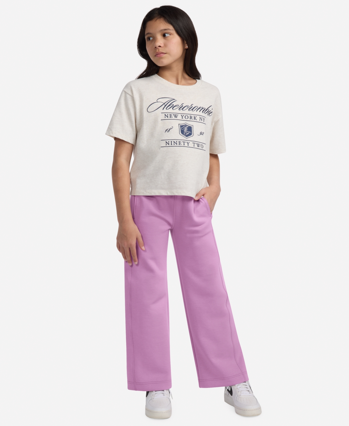 Abercrombie Ypb Girls Wide-leg Pants In Purple