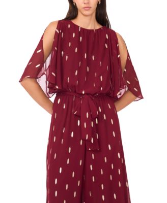 Women's Crew Neck Belted Jumpsuit