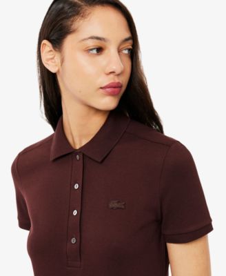 LACOSTE Women's Short Sleeve Slim-Fit Polo Top