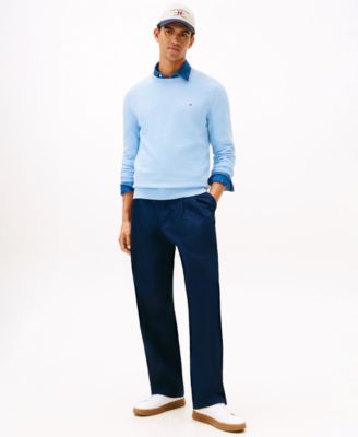 Men's Textured Cotton Crewneck Sweater