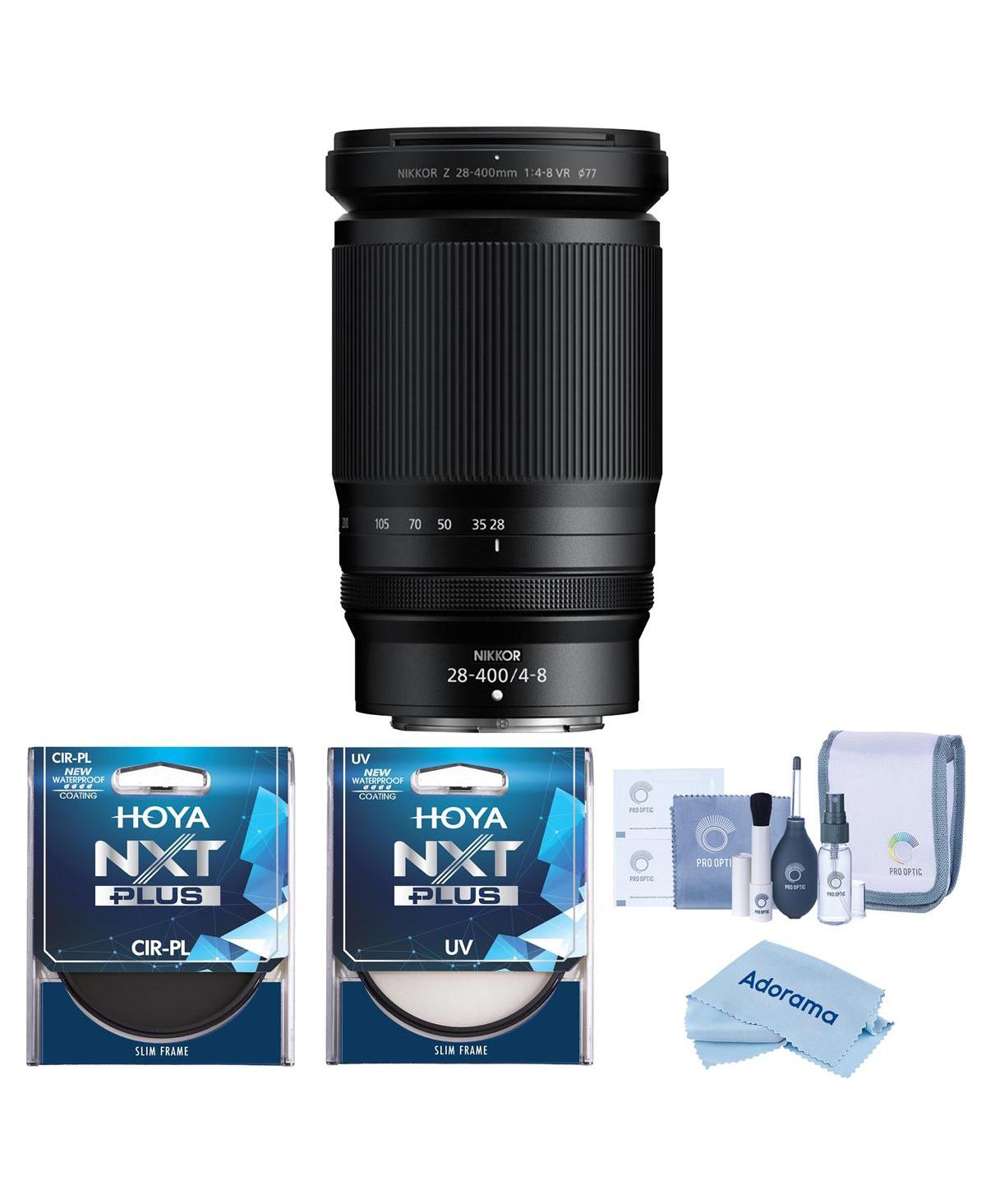 Nikon Nikkor Z 28-400mm f/4-8 Vr Lens, Bundle with 77mm Cpl+Uv Lens Filter Kit and Cleaning Kit