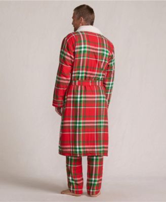 Men's High Pile Fleece Lined Flannel Robe