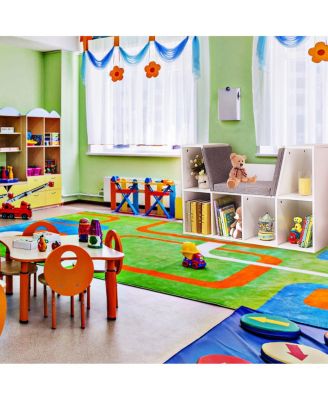 6 Cubby Kid Storage Cabinet Cushioned Bookcase Multi-Purpose Reading Shelf