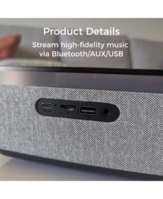 10W Bluetooth Stereo Speaker-Alarm Clock, Wireless Charging, RGB light
