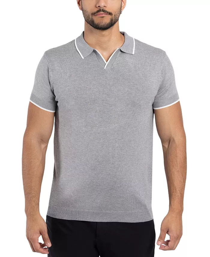 Men's Collar V-Neck Polo Sweater - thumbnail 7