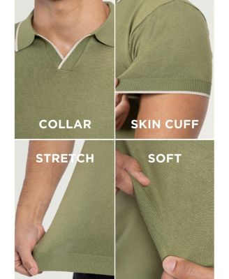 X RAY Men's Collar V-Neck Polo Sweater