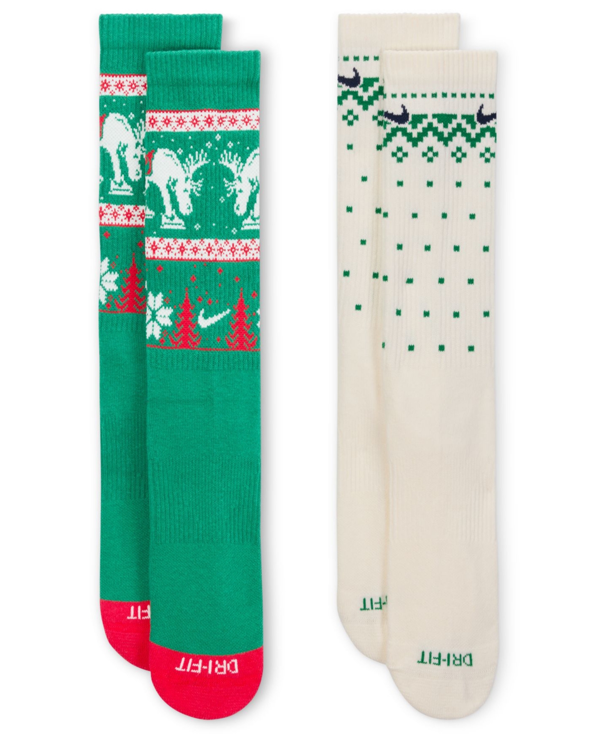 Nike Men's 2-pack Everyday Cushioned Winter Wonderland Crew Socks In Multi