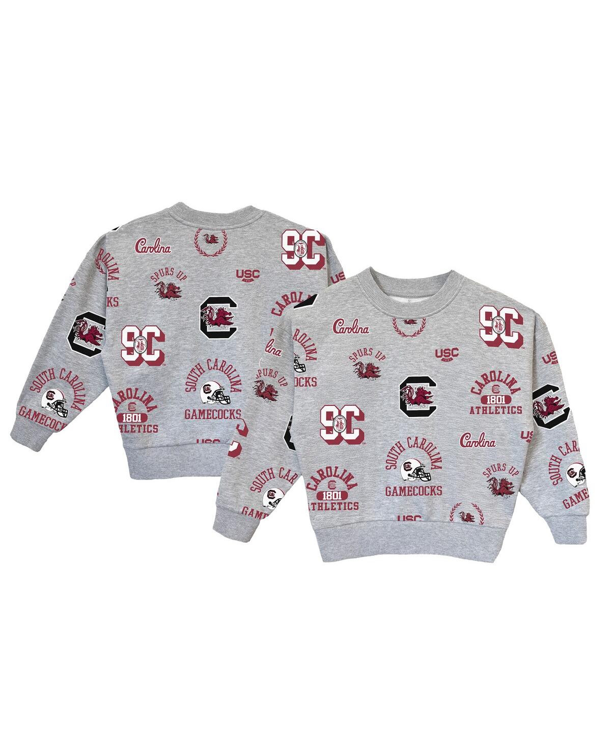Gameday Couture Kids' Big Girls Gray South Carolina Gamecocks Always On Repeat Pullover Sweatshirt