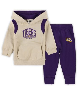 Wes & Willy - Baby Boys and Girls LSU Tigers Colorblock Pullover Hoodie and Sweatpants Set