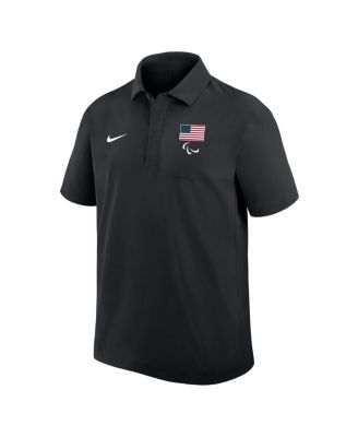 Men's Black U.S. Paralympics Woven Polo Shirt