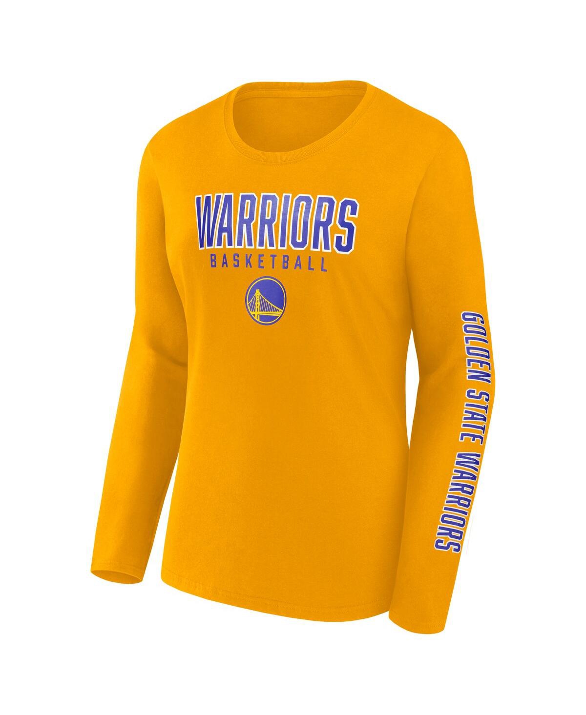 Fanatics Women's Gold Golden State Warriors Top Baller Long Sleeve T-shirt In Orange