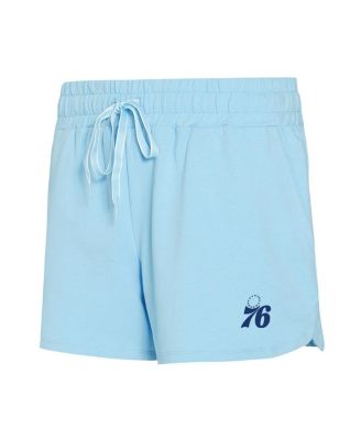 Women's 2-Piece Light Blue Philadelphia 76ers Elevation Tri-Blend Long Sleeve Top and Shorts Set