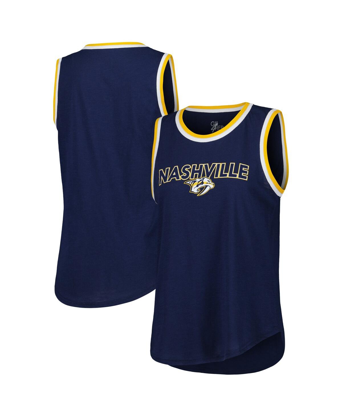 G-iii 4her By Carl Banks Women's Navy Nashville Predators Strategy Tank Top In Blue