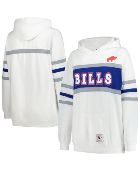 Женское худи Mitchell & Ness White Buffalo Bills Plus Size Head Coach Throwback Pullover