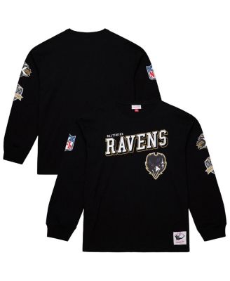 Men's Black Baltimore Ravens Training Camp Logos Long Sleeve T-Shirt