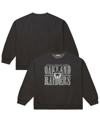 Mitchell & Ness - Men's Black Oakland Raiders Downtown Crew Logo Sweatshirt