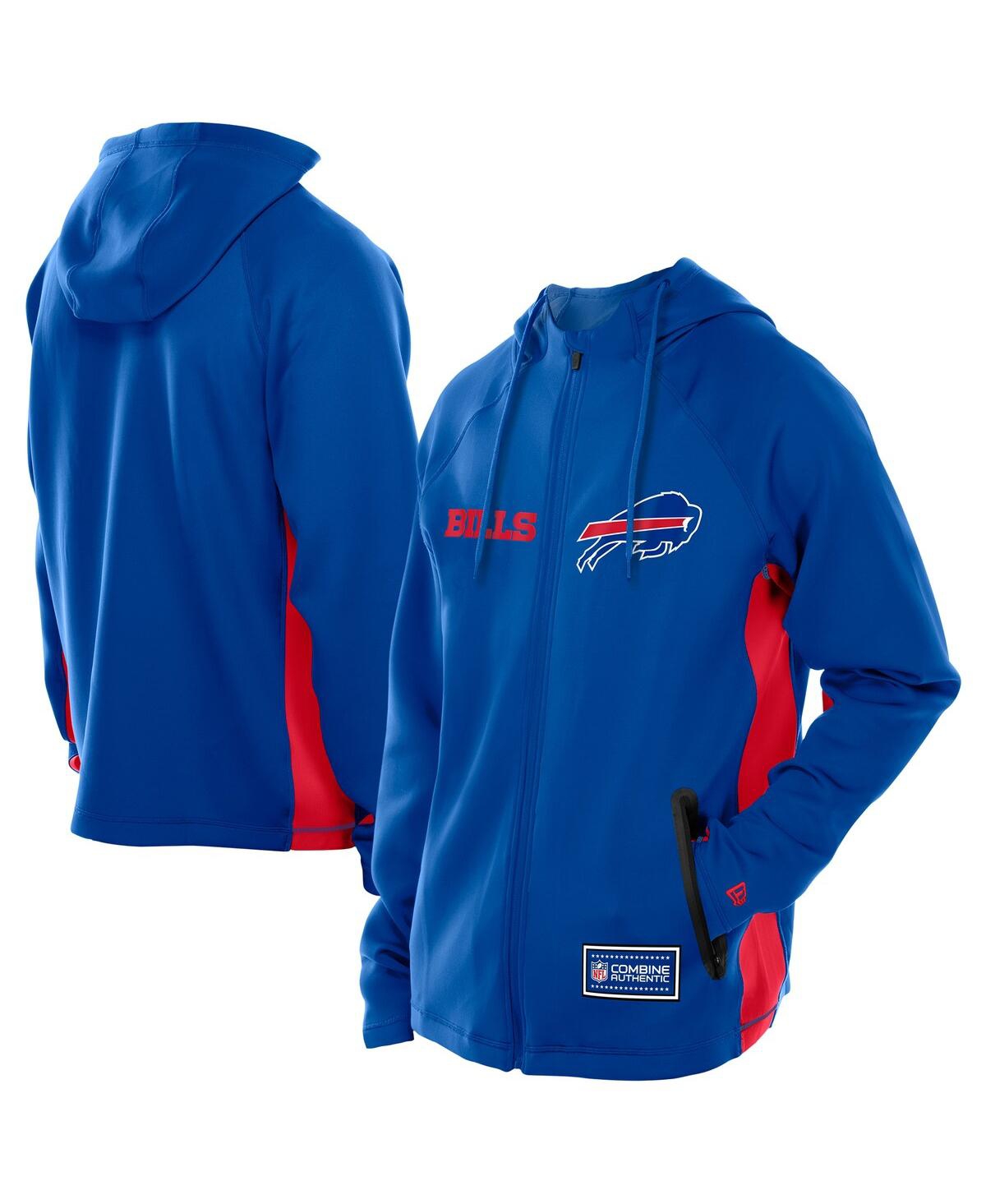 New Era Men's Royal Buffalo Bills Combine Authentic Raglan Scuba Full-Zip Hoodie